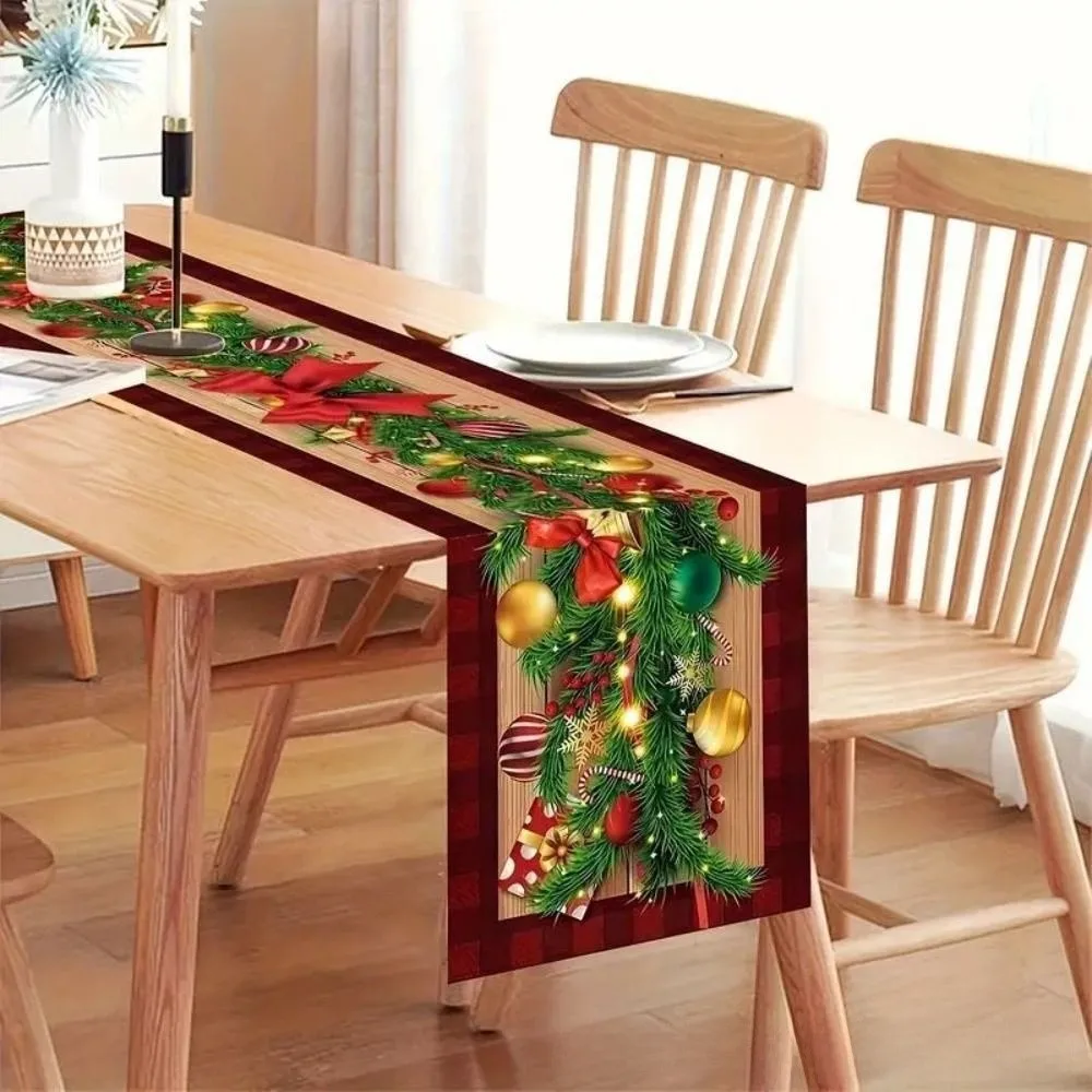 New New Year Christmas Table Runner Navidad Gift Xmas Party Merry Christmas Decorations Flag Cover Table Cover Party Ornament