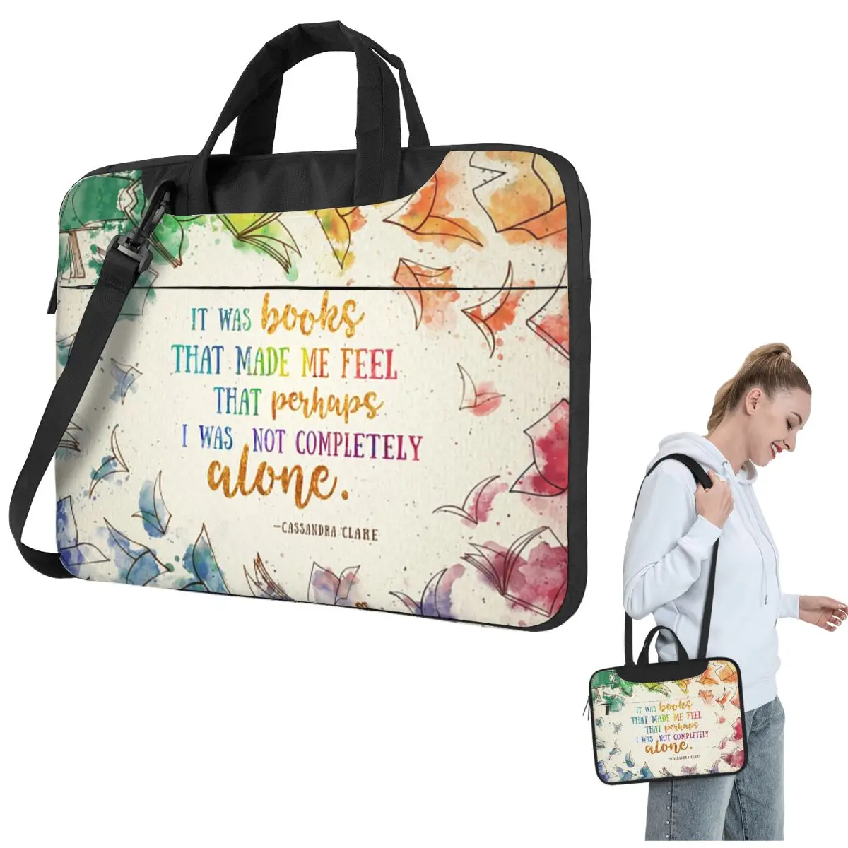 

It Was Books Crossbody Laptop Bag Case Computer Bag Resistant Protective Notebook Pouch for Lenovo