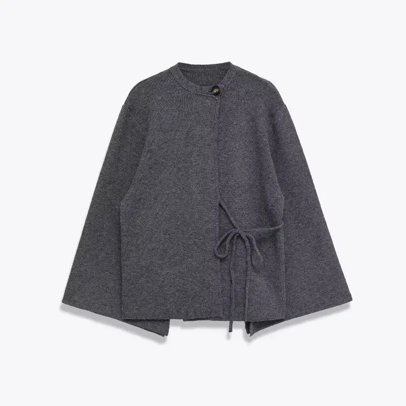 

Solid Color Button Knitted Sweater Cardigan Long Sleeves Fashion O-Neck Autumn Winter Warm Streetwear Office Lady Tops