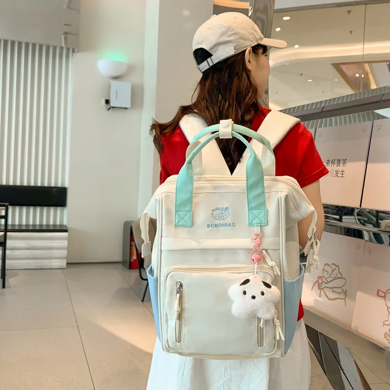 

Рюкзак большой вместимости с цветными блоками, простой рюкзак с цветными блоками