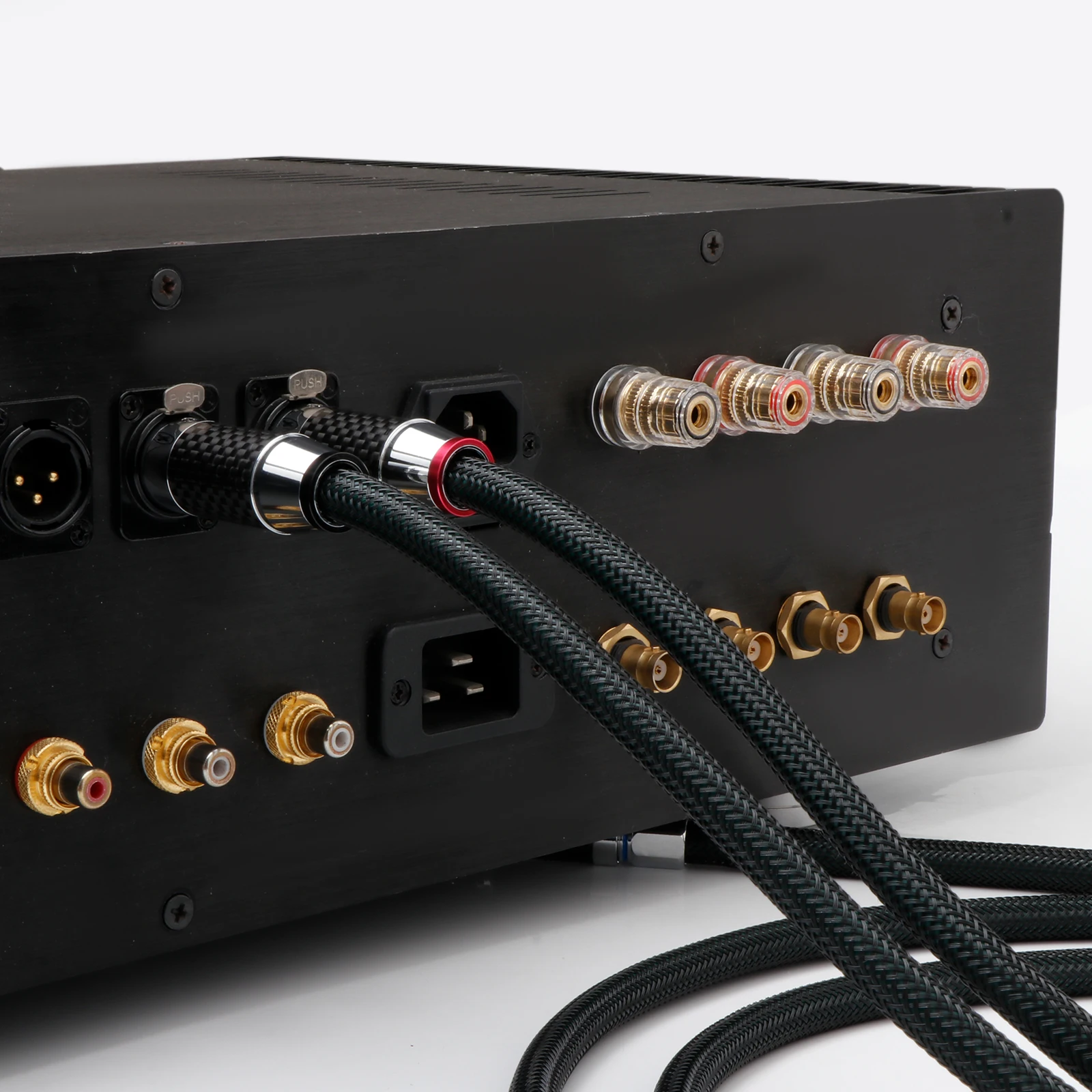 สายเคเบิลไฮไฟ XLR สายออดิโอแบบสมดุลสีเงินทองแดงผสม RCA ถึง XLR ตัวผู้ตัวเมีย