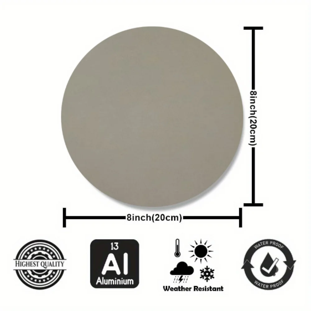 1pc 7,87 pollici rotondo in alluminio pupazzo di neve wall art - cartello piatto in metallo 2D con fori preforati, riutilizzabile per interni Natale e per hallo