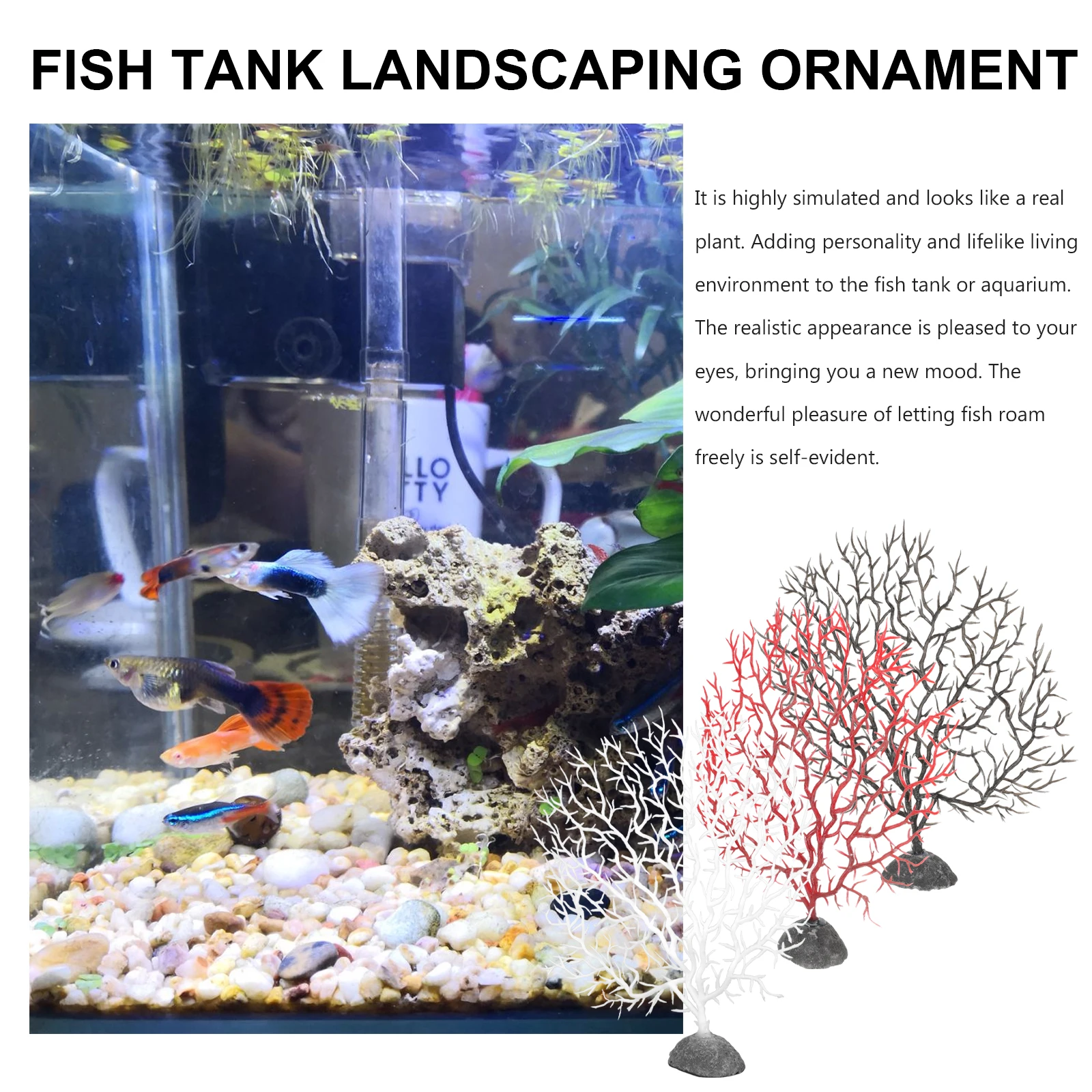 

5Pcs Simulation Coral Tree Decor Resin Aquarium Landscape Ornament Fish Tank Accessories Realistic Underwater Craft