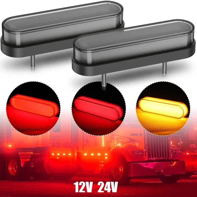 2pcs Automobile LED Tail Light Flowing Turn Signal Brake Stop Lamp Trailer Truck