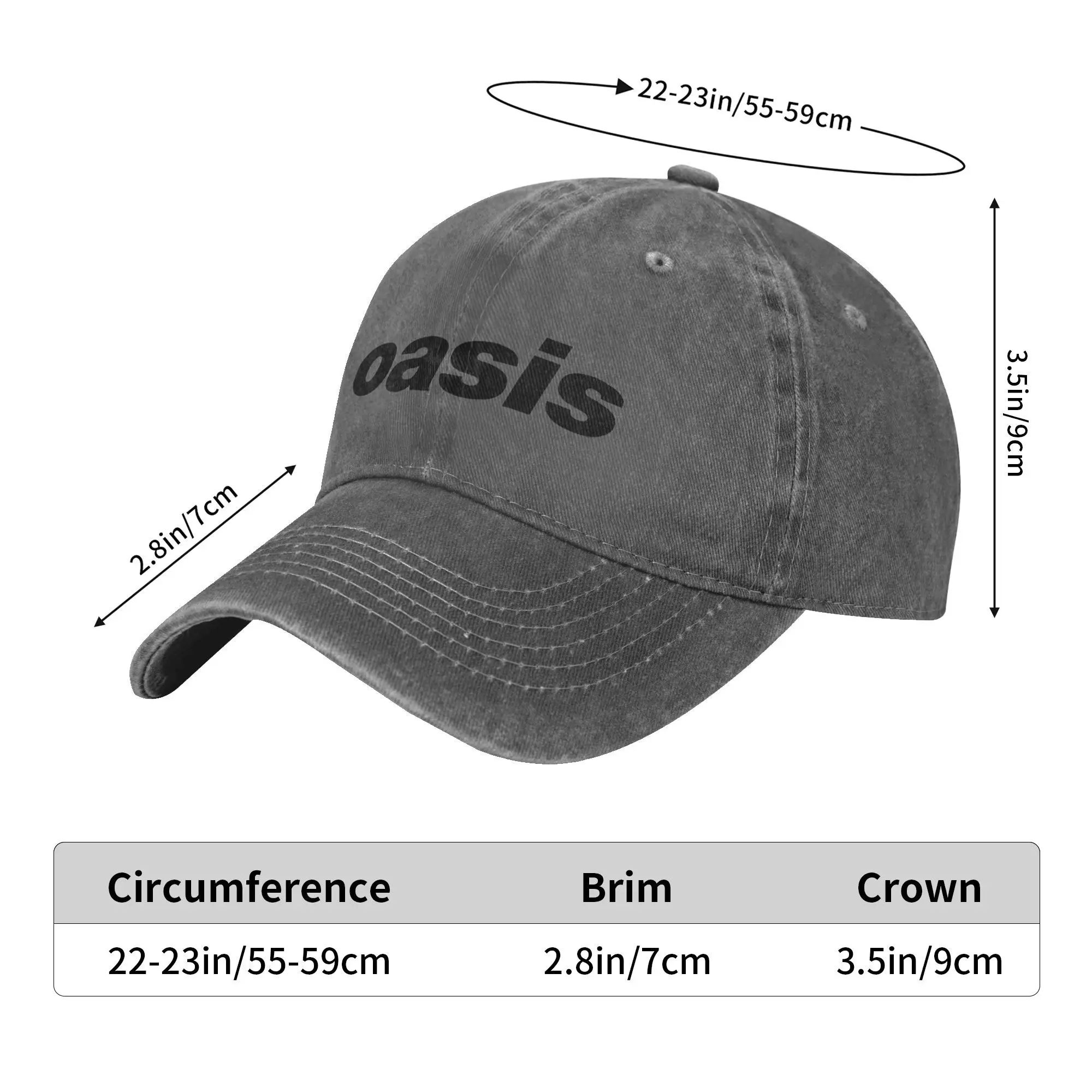Casual O-Oasis Rock Band เบสบอลหมวกสไตล์ Unisex Distressed ล้าง Snapback หมวกท่องเที่ยวกลางแจ้งไม่มีโครงสร้างหมวกนุ่มหมวก