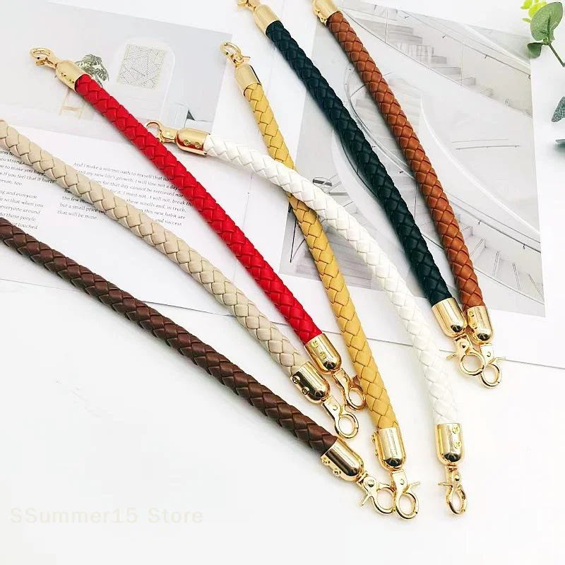【R】1Pcs DIY Replacement Purse Handle 30cm PU Leather Braided Shoulder Bag Strap Bag Short Handles For Handbag Belt Accessories