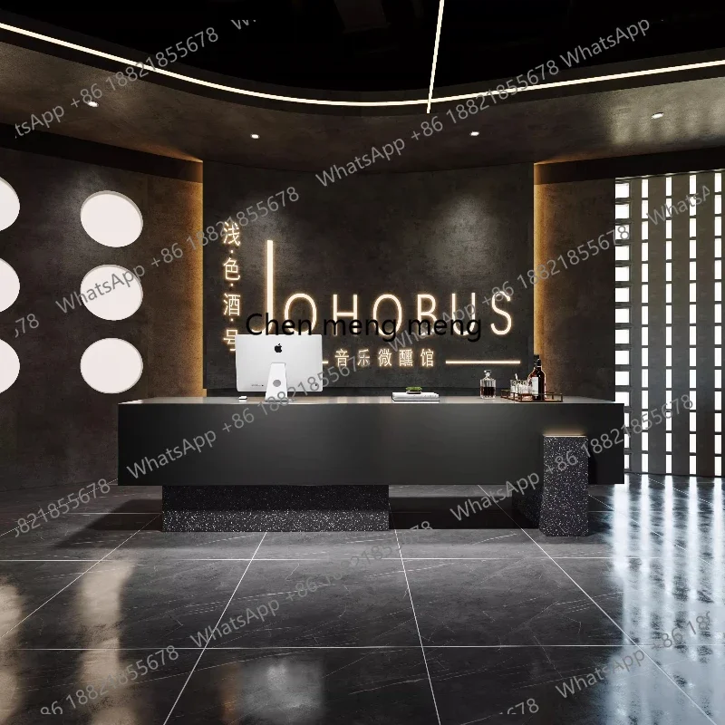 Hot sales Modern Luxury reception desk Supermarket beauty salon hotel reception counter Customer center computer desks office fu