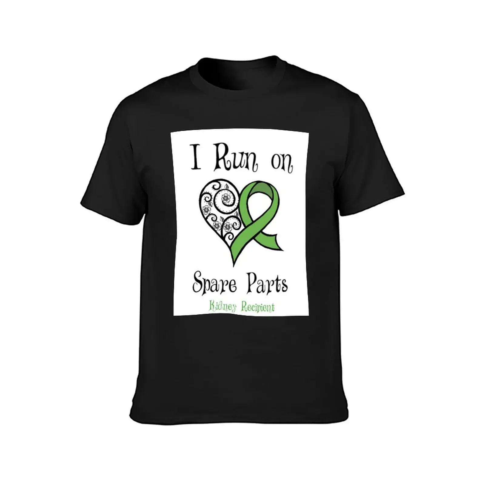 Kidney Recipient Design I Run on Spare Parts T-Shirt summer tops Short sleeve tee t shirts for men pack