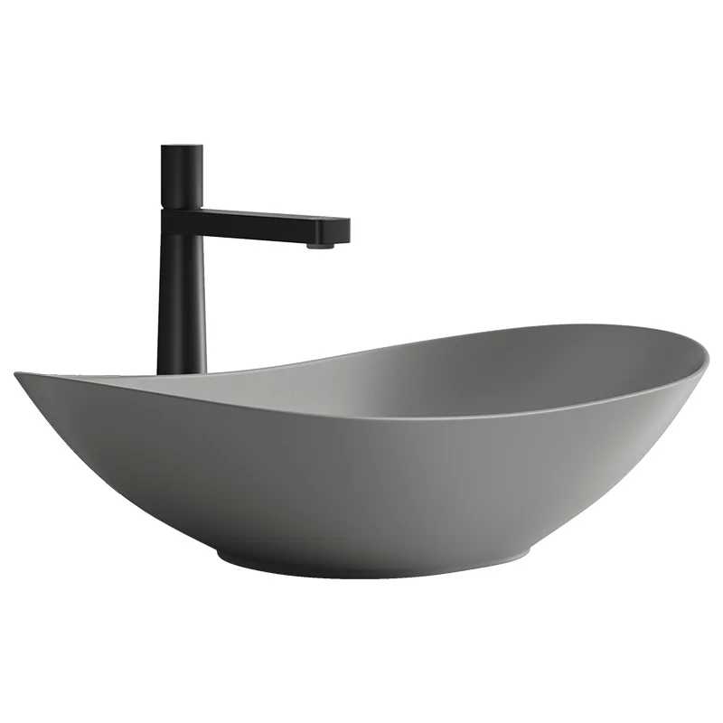 Minimalist gray washbasin, sink washbasin, bathroom cabinet