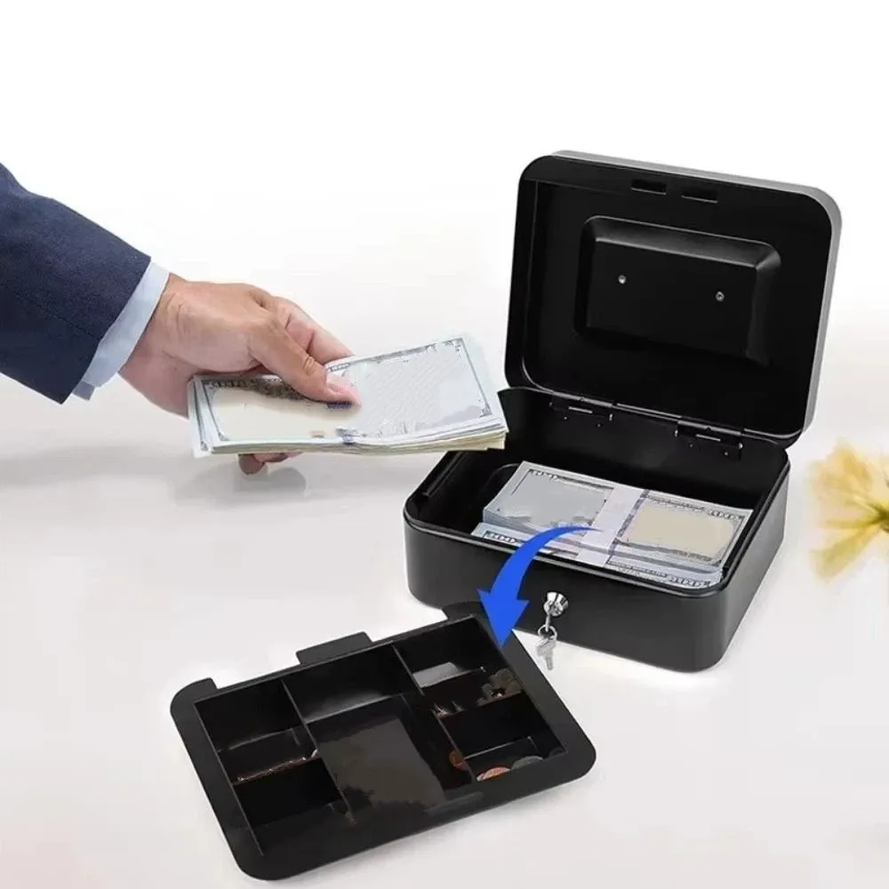 

Money Bank Mini Size Portable Key Safe with Key Key Lock Steel Piggy Bank Sturdy Construction Sturdy Metal Money Box Cash Saving