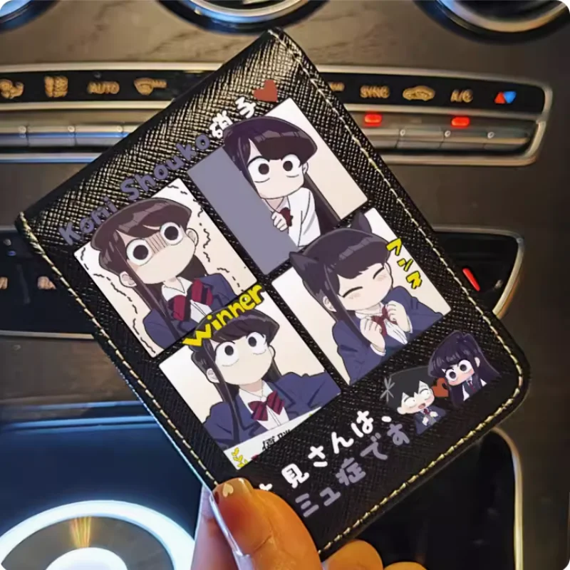 Anime Komi-San Wa, Komyushou Desu Portemonnee Opvouwbare Tas Multi-Card Pocket Photo 'S Houder Mode Kinderportefeuilles Cadeau