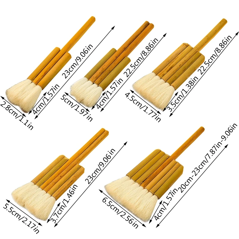 Hake Art Paintbrushes Hake Blender 페인트 브러시 애플리케이터 염소 헤어 드로잉 브러쉬 세라믹 수채화 용 3/4/5/6/7 튜브