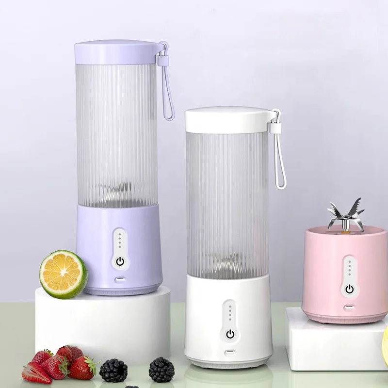 

450Ml Mini USB Rechargeable Portable Electric Fruit Juicer Smoothie Maker Blender Machine Sports Bottle Multi-function Blender