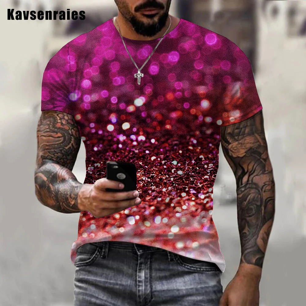 Men Women Hot Summer Fashion Colorful Glitter Printed 3D Men T-shirt Casual Comfortable Oversized O-Neck Short Sleeve Tops 6XL