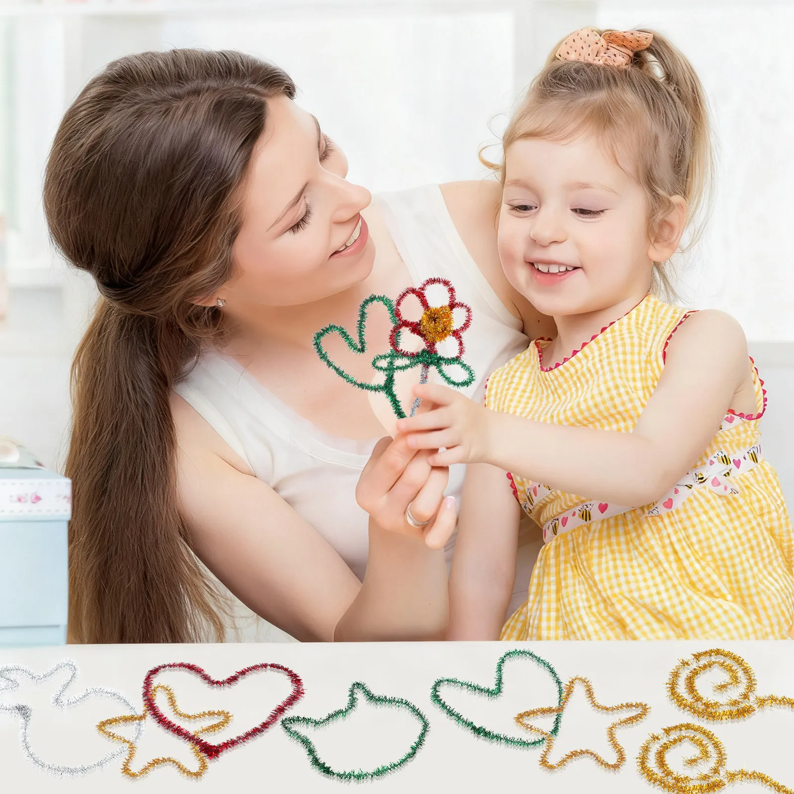 

400 шт. Рождественские трубочки-шнурки с блестками, цветные синельные стержни для рукоделия, материалы для творчества и поделок