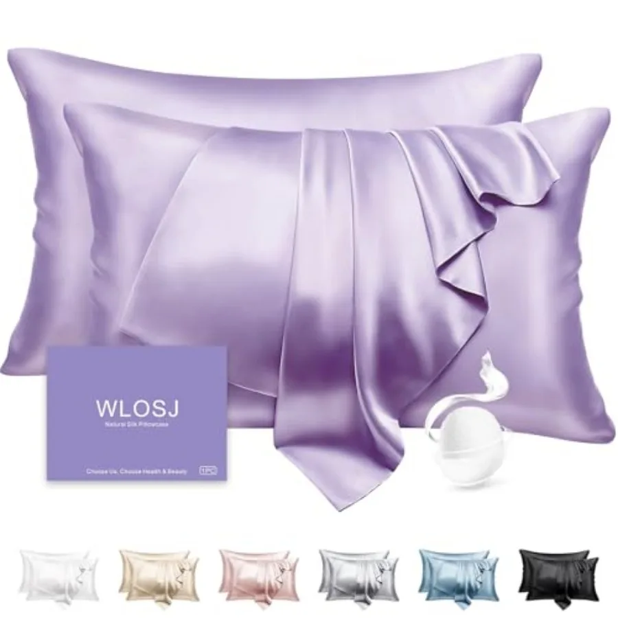 

100% Silk Pillow Cases Size Mulberry Silk Pillowcase Set of for Hair and Skin Momme Highest Grade 6A Silk Cooling Soft Smooth w