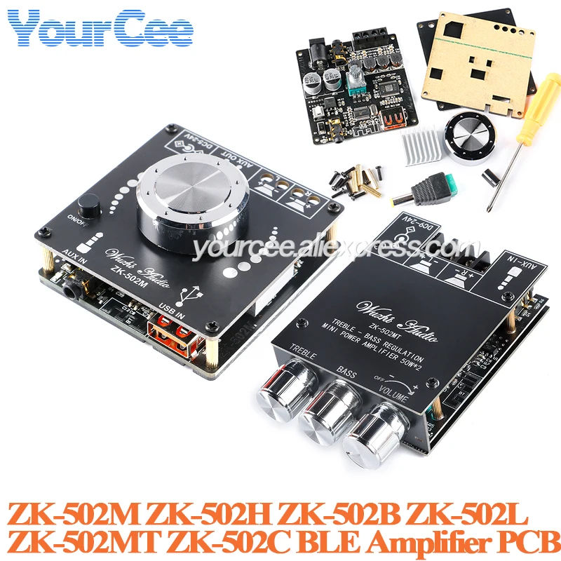 ZK-502H 50W*2 50W+50W Digital Power Audio Stereo Ble Amplifier Board Module ZK-502M ZK-502C ZK-502B ZK-502MT AMP Amplificador