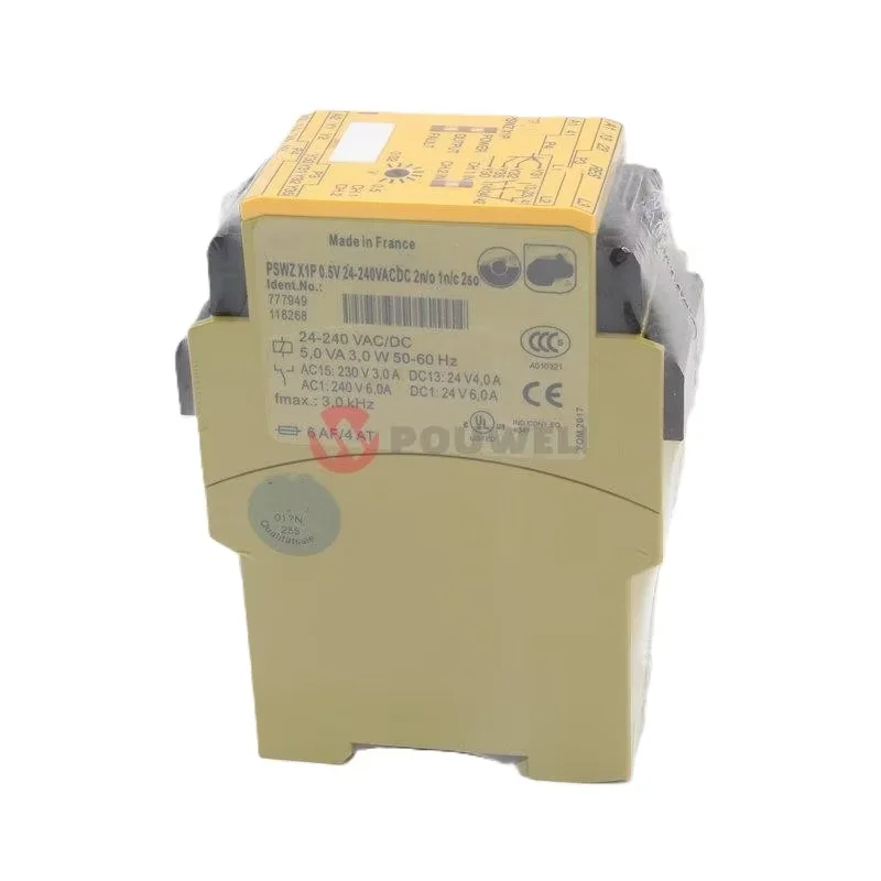 PSWZ X1P Safety Monitoring Relay 12V 24V DC AC with CE Certification DIN Rail Mount for Industrial Automation Control System