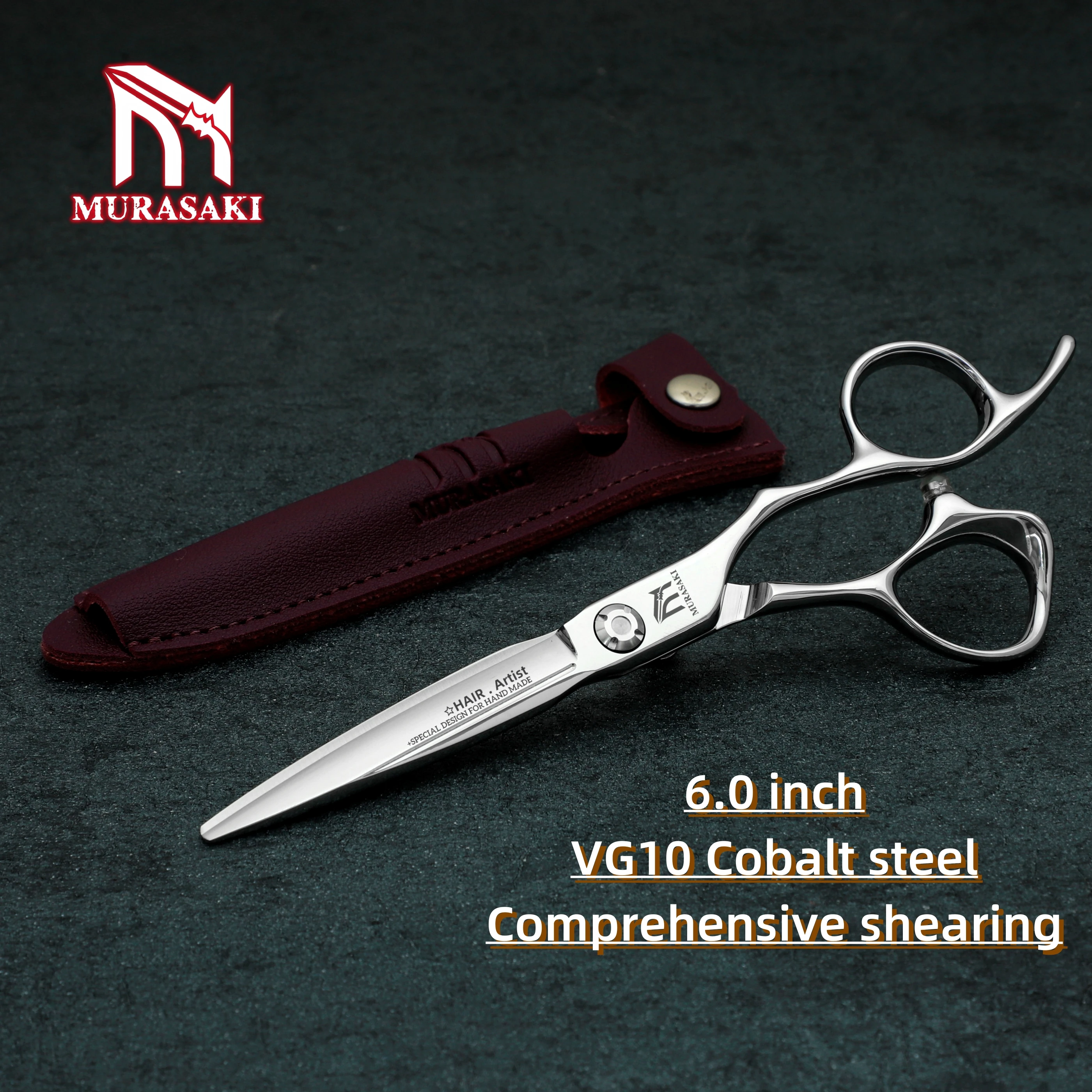 MURASAKI VG10 Stahl Friseurscheren, 6,0 Zoll Effilierscheren, Ergonomisches Design Haarschneidewerkzeuge, Sehr Scharf und Langlebig – Detail 38