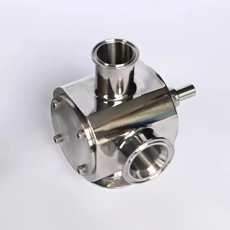 304 Stainless Steel Sanitary Three-way Reversing Valve Clamp Connection for Filling Machine