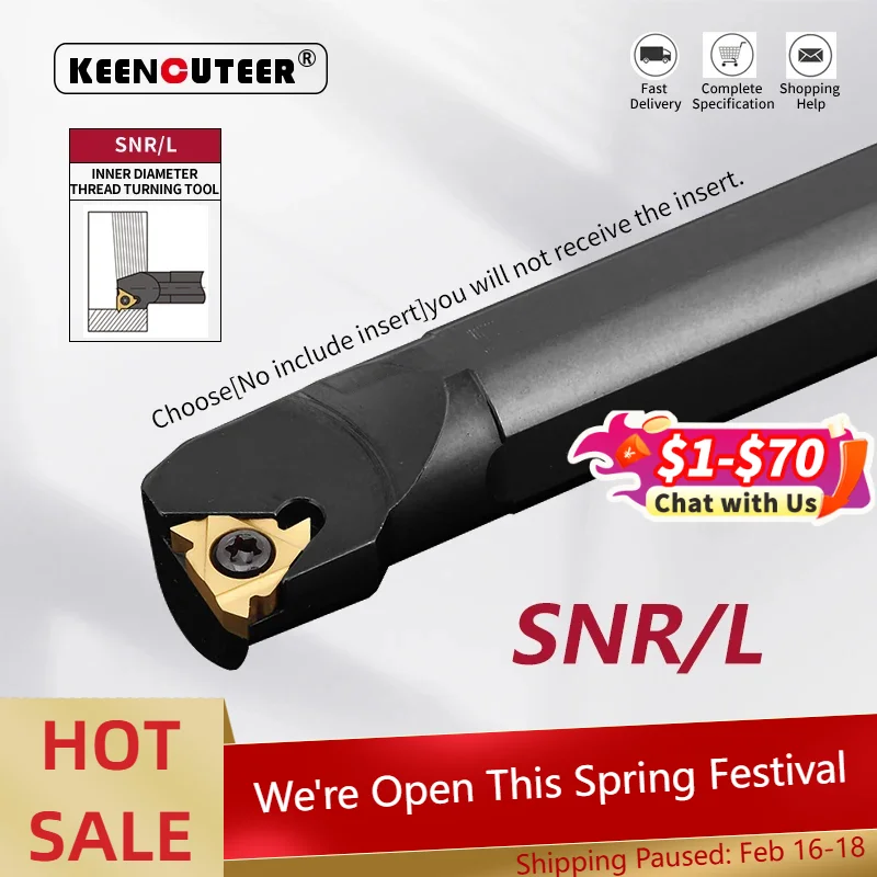 

SNR0008K11 SNR/L0010K11 SNR/L0016Q16 SNR0020R22 SNR0025S22 Токарный инструмент для внутренней резьбы SER SEL Токарный станок Режущий брус Держатель инструмента с ЧПУ