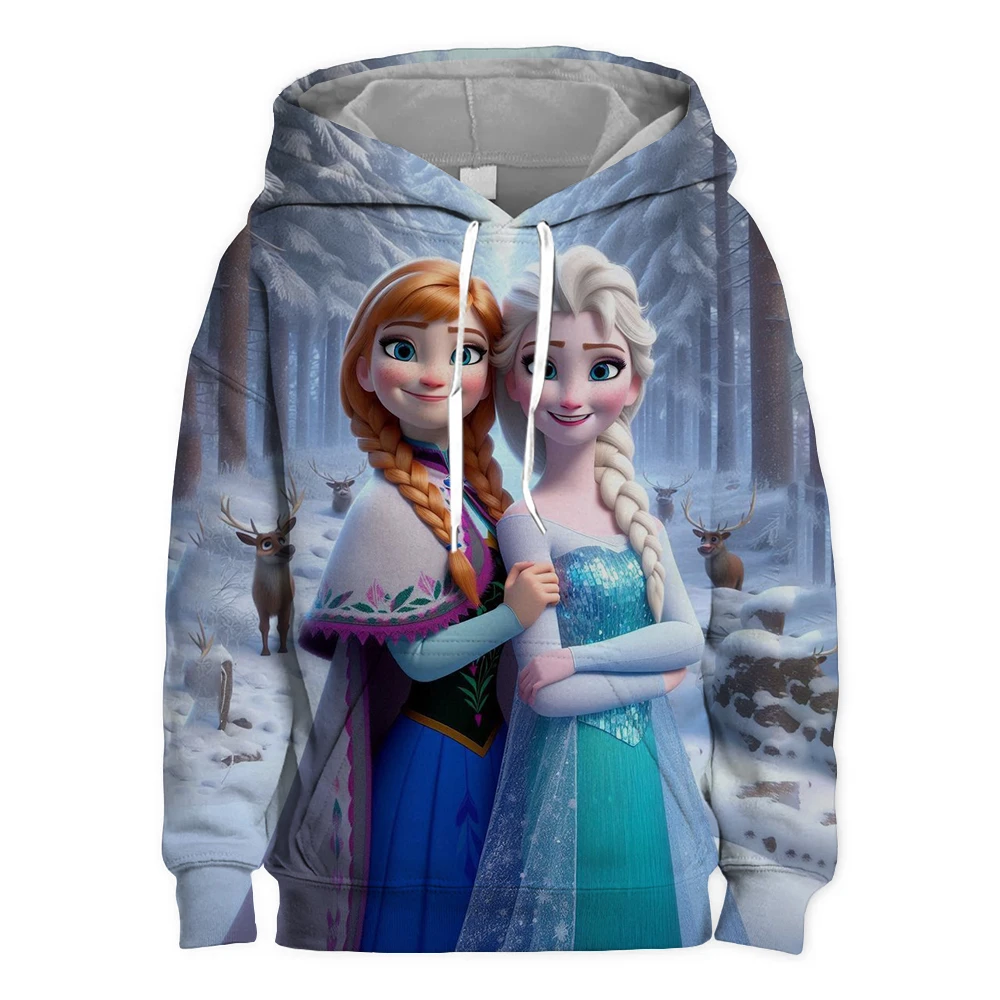 Disney Elsa Princess Hoodies kids Sweatshirt Snow White 3D Printed  Children's hoodies Sweatshirt Girls' Clothing Hot Selling