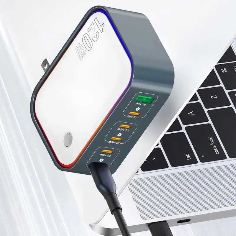

Powerful 6 Port Charging Device 120W Fast Charging Station for Laptops And Phones Intelligent Energys Management 896C