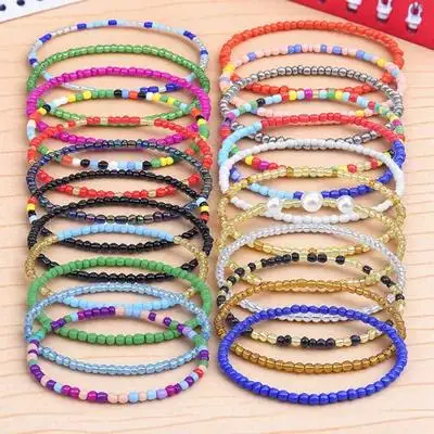 

24Pcs Ankle Bracelets for Women Bohemian Beaded Anklet Chain Festival Wedding Charm Fashion Jewelry