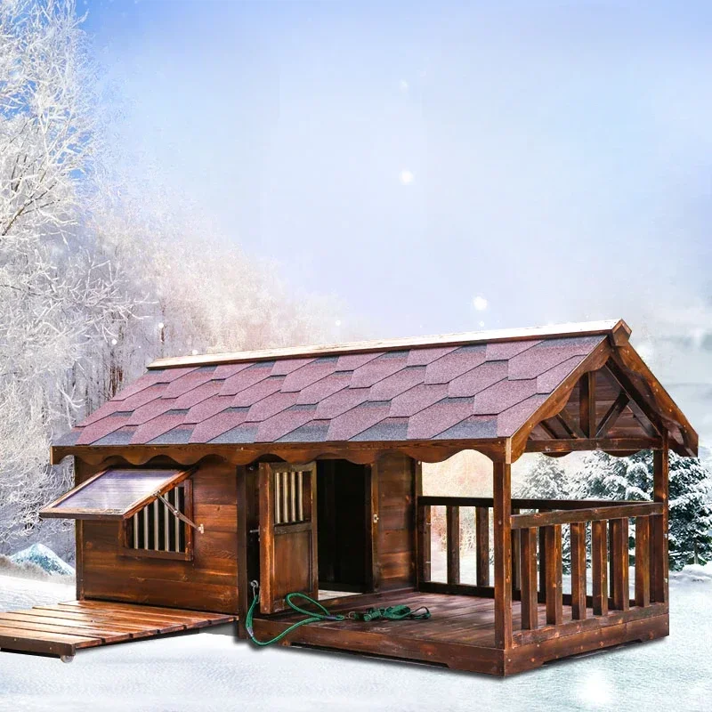 

%a Modern Burliness Kennel Cage Ample Space Ventilate Solid Wood Balcony Burliness Kennel Dog House Los Perros