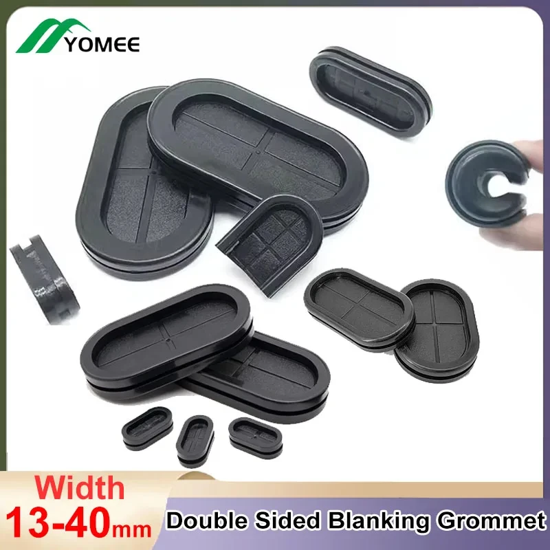 1-10Pcs Oval Rubber Grommet Double Side Closed Blind Plug Blanking Hole Wiring Cable Gasket 13x27mm-40x110mm