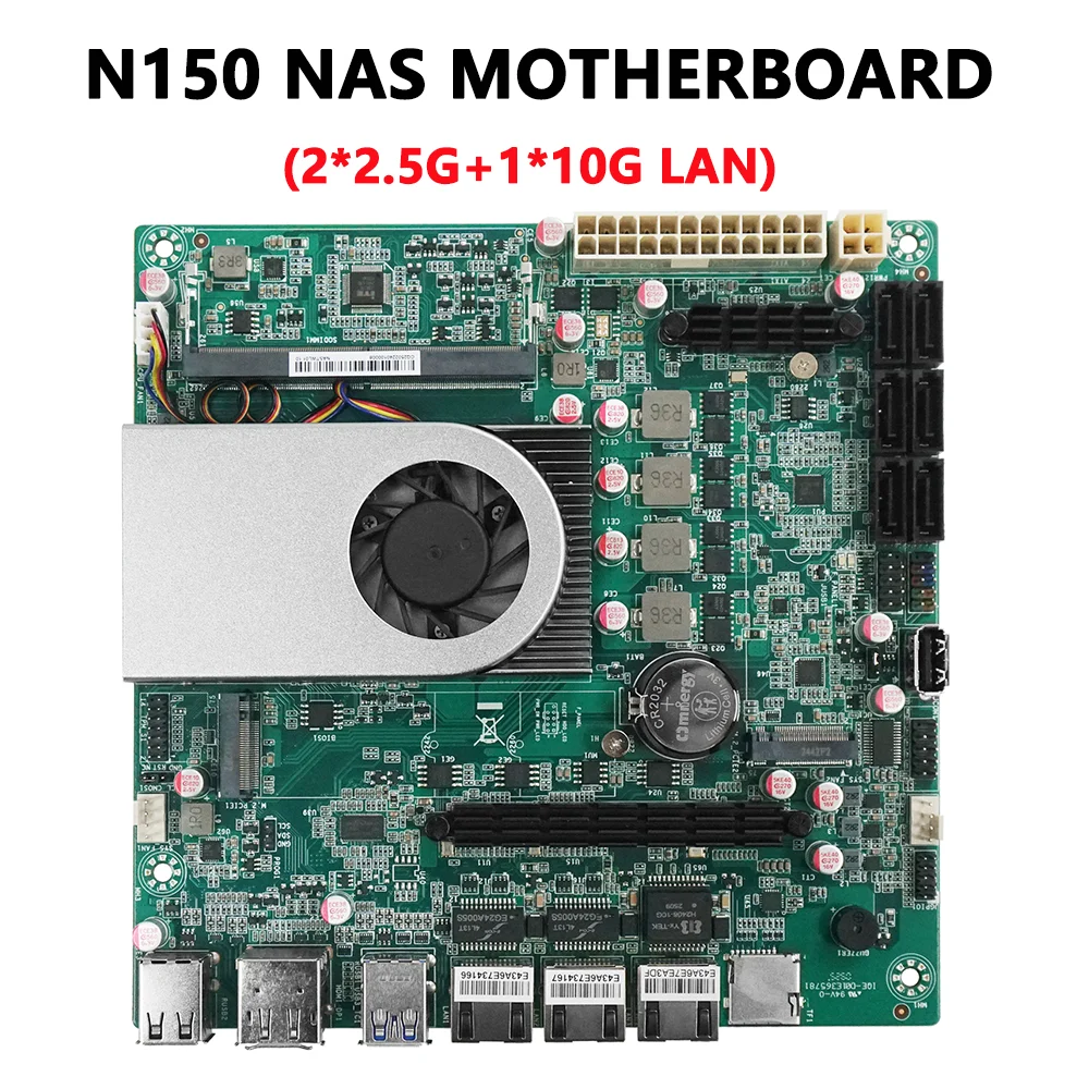 

DIY N150 6-Bay NAS Motherboard DDR5 6* SATA3.0 Intel I226 2.5G Mini ITX 17x17CM 2* M.2 NAS Storage Server Home Server Board