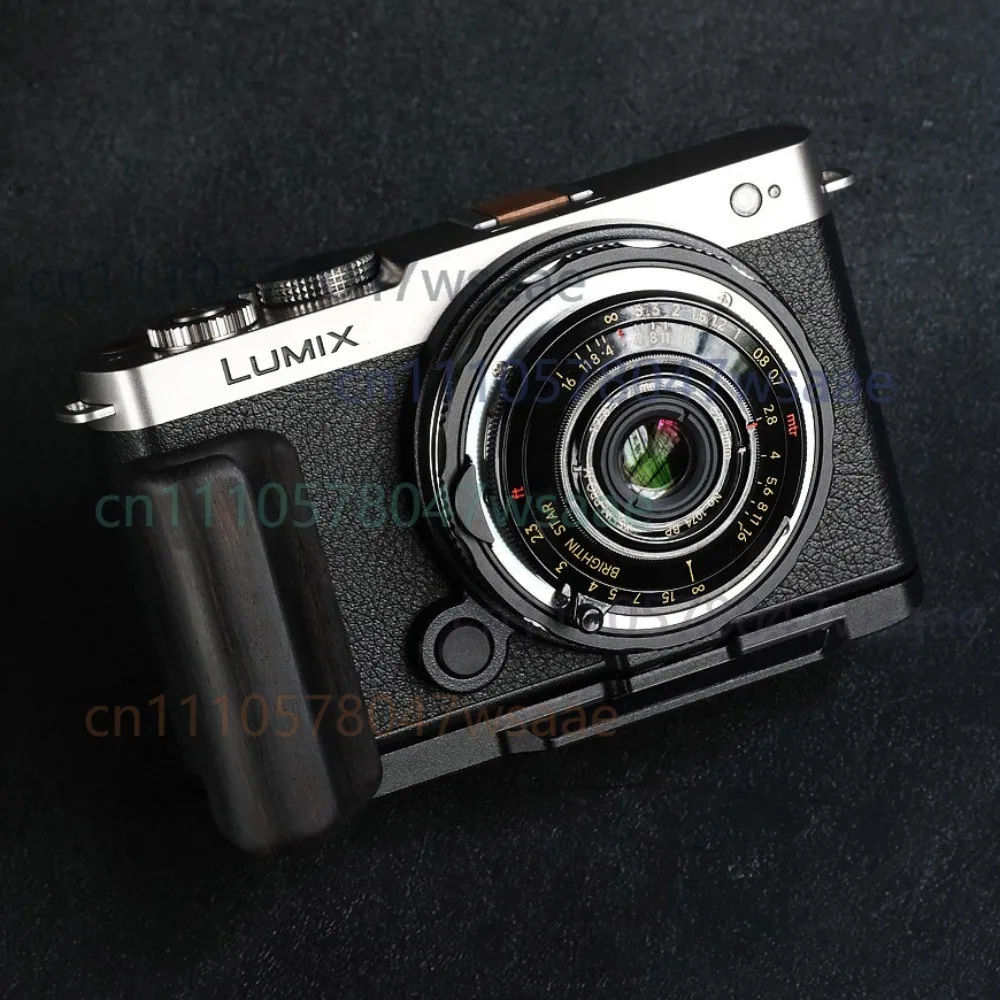 Walnut Wood L Hand Grip With Aluminum Alloy Base Plate For Panasonic Lumix S9 Mirrorless Camera Arca Quick Release Bracket