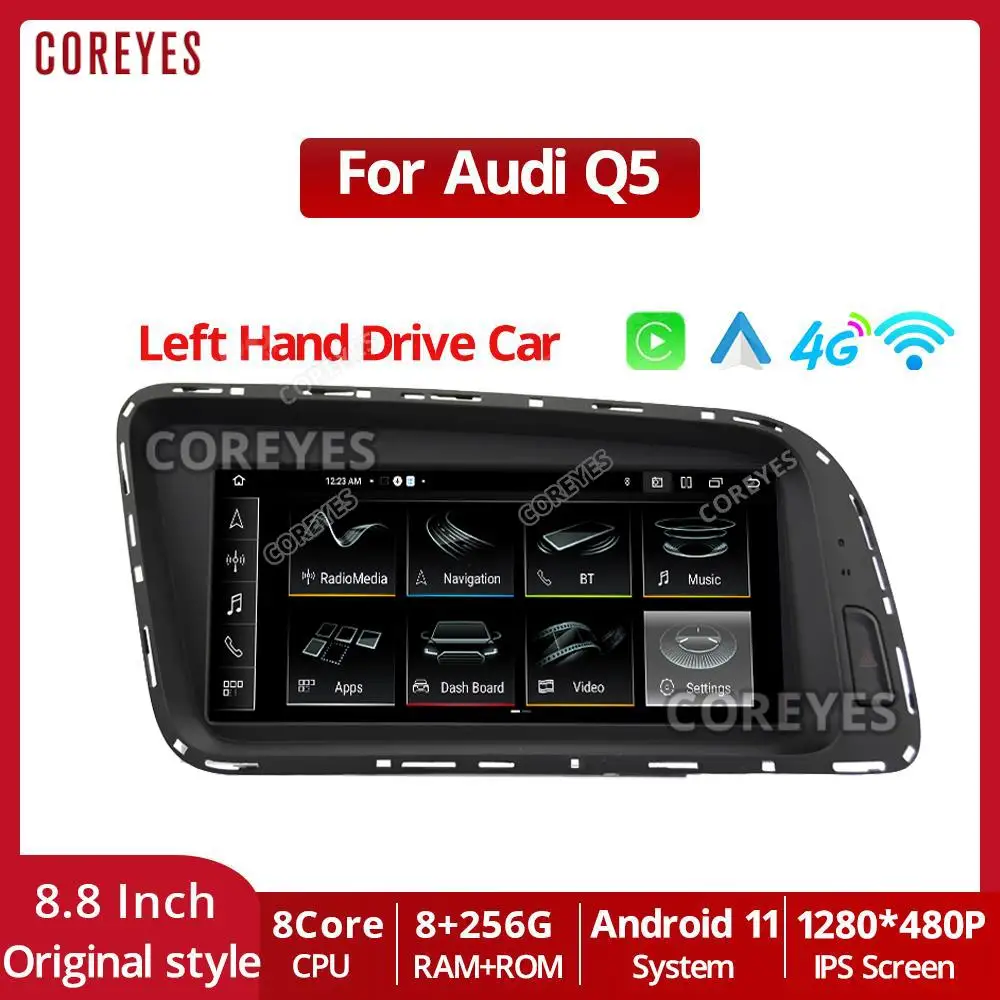 

COREYES 8,8 "8 + 256G автомобильное радио Carplay для Audi Q5 2009-2016 стерео мультимедийный плеер с левым рулем Android автоматический сенсорный экран