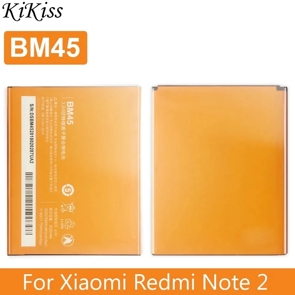 

BM45, Battery For Xiaomi Redmi Note 2, For Hongmi Note2,3060mAh, With Track Code