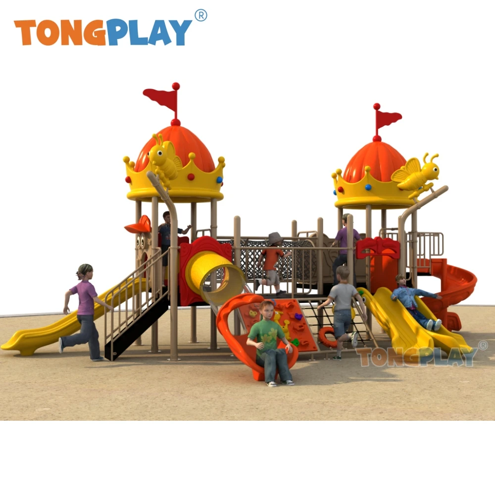 Kids park lawn fantasy castle series Tong play factory direct sales medium plastic slide equipment children's outdoor playground