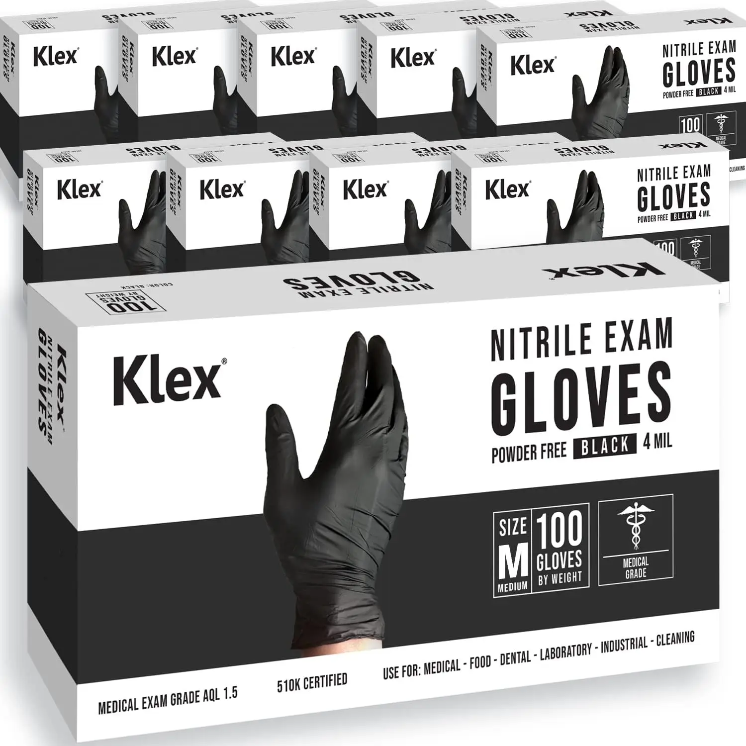 

Nitrile Exam Gloves - Medical Grade, Powder Free, Latex Free, Disposable, Food Safe