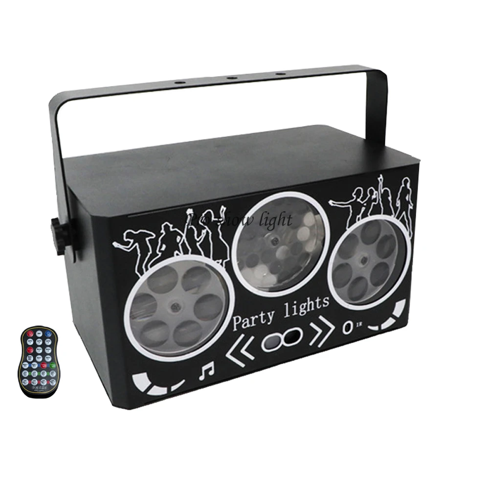DJ Disco Party Light 4IN1 Effect Pattern Lazer Light Projector LED Strobe Lights DMX Sound Activated Kaleidoscope Show Lights