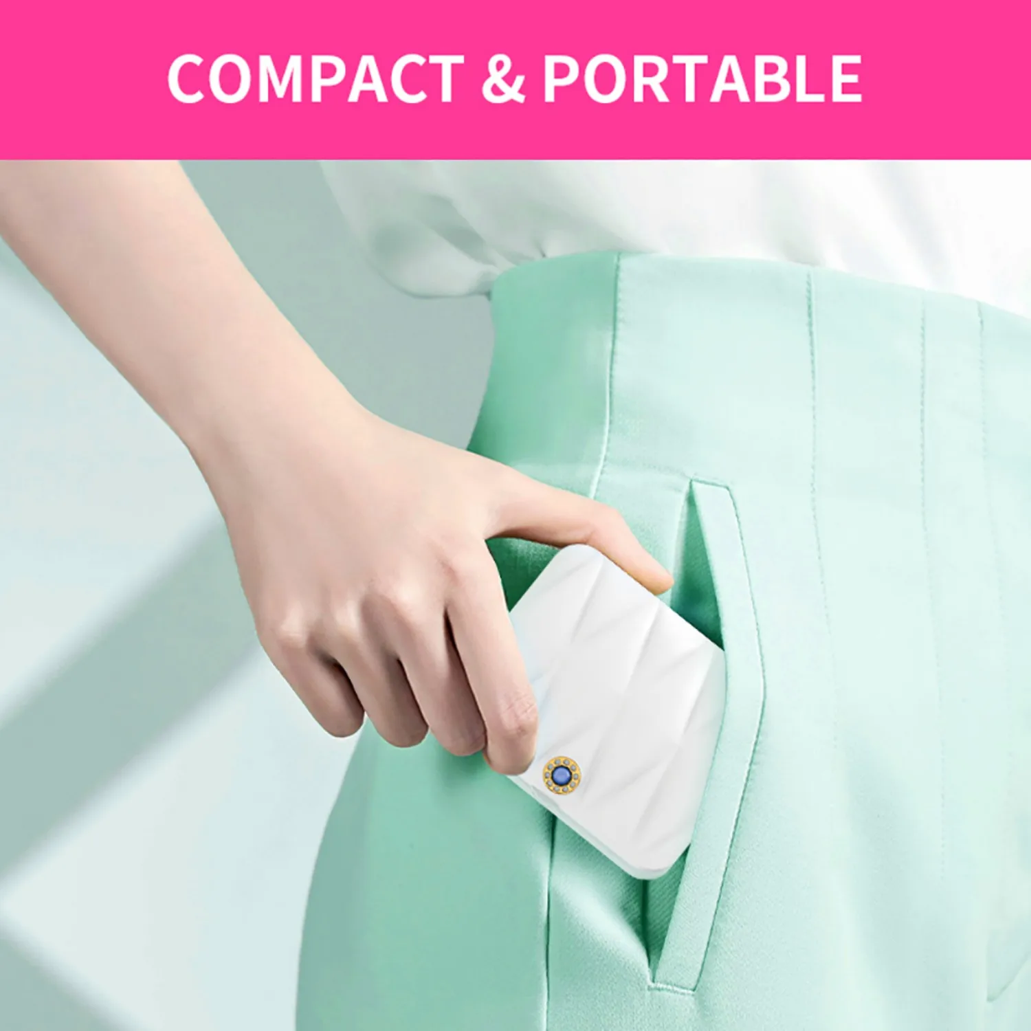 2-in-1 opvouwbare make-upspiegel - 5x vergroting + platte spiegel, Touch LED-licht (koel/warm), oplaadbare draagbare make-upspiegel