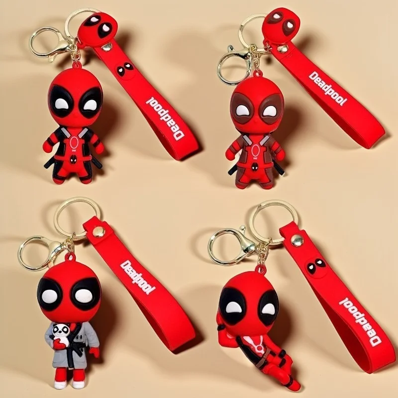 Nuevo Llavero de Deadpool de Marvel, Figura 3D de Superhéroe, Colgante para Llaves de Coche, Adorno para Bolsa, Regalo de Cumpleaños y Navidad