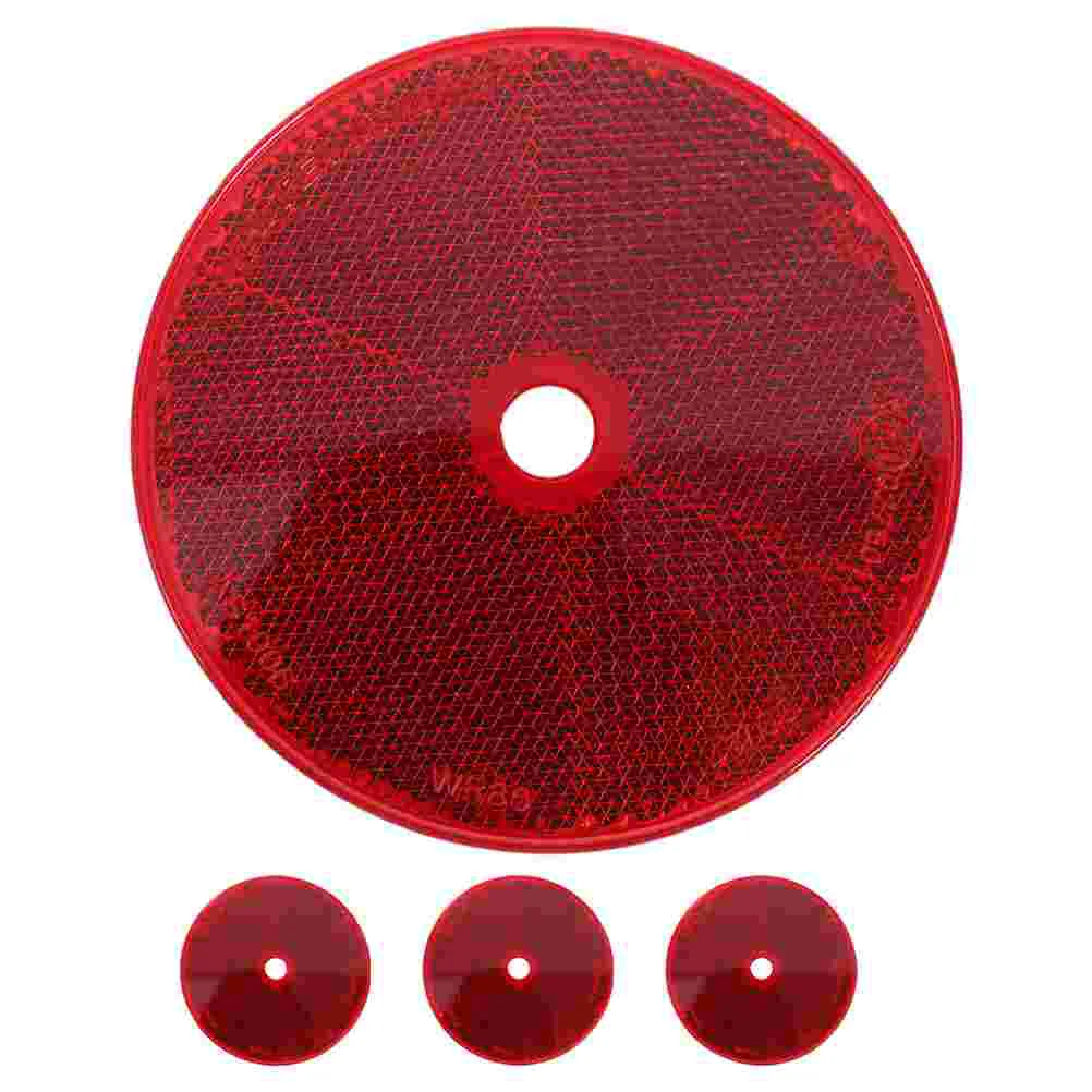 4 Pcs Reflector Reflectors for Night Riding Warning Mounting Holes Mail Reflective Driveway Entrance Red