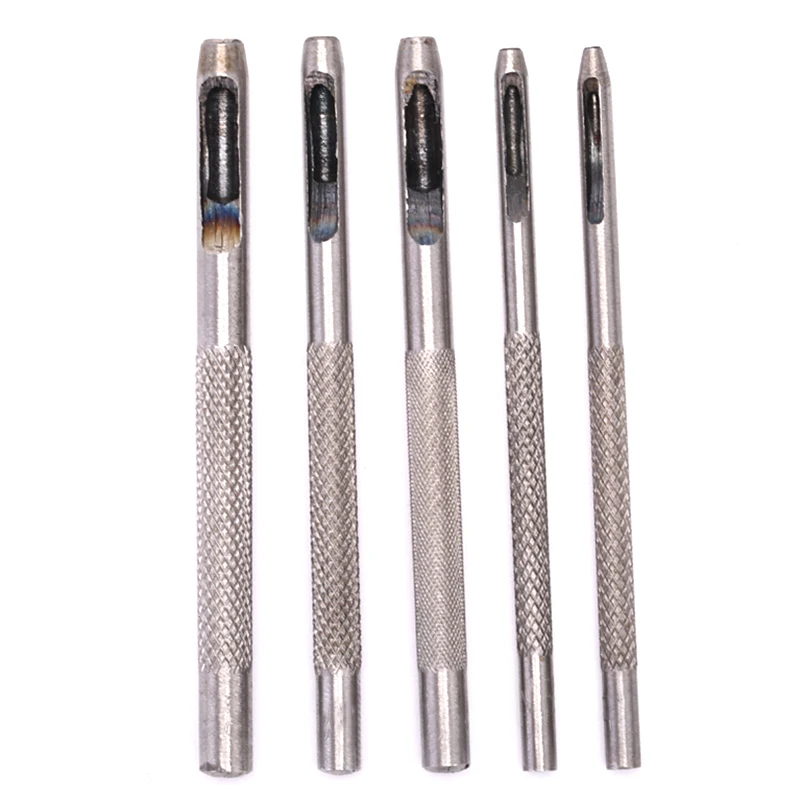 Hot Sale 5Pcs Leather Round Shape Hole Punch Kit Belt Watch Band Hollow DIY Tool With Box