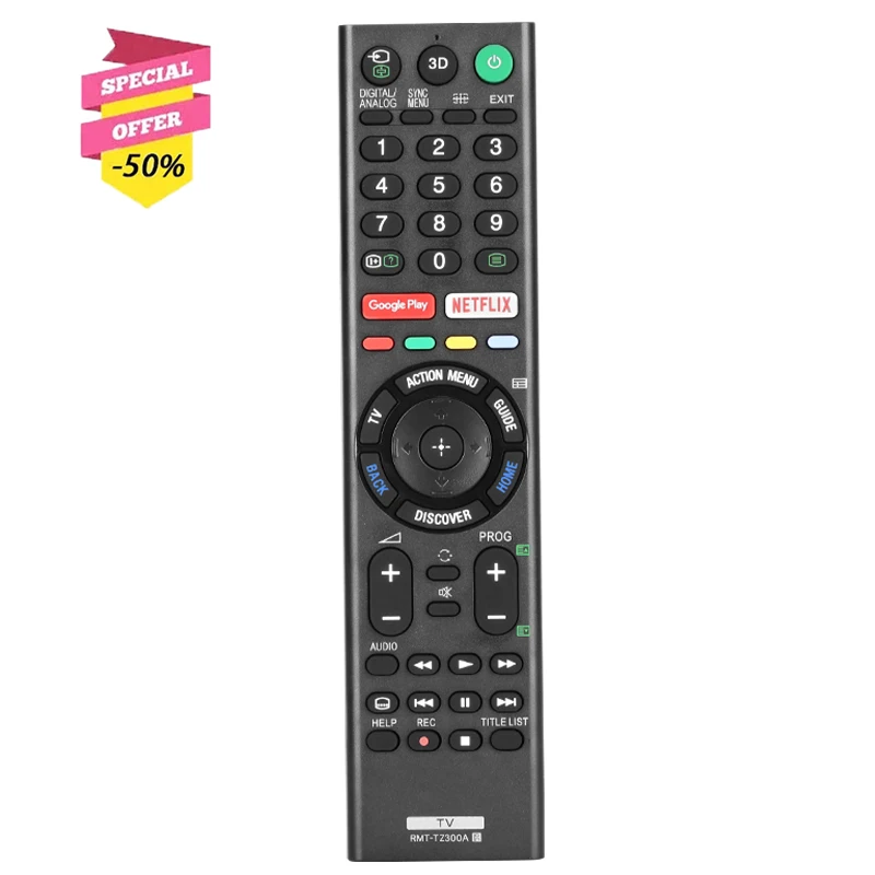 

RMT-TZ300A Remote Control For Sony LED TV XBR-49X800C XBR-55X810C XBR-65X810C Replacement Controller With Netflix Google Play