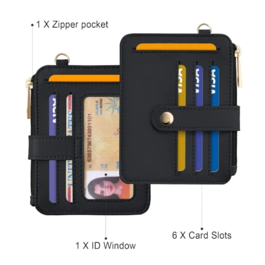 Airkit Wristlet Wallets for Women, Small Keychain Credit Card Holder RFID Blocking Card Wallet with Silicone Beaded, Tassel, ID