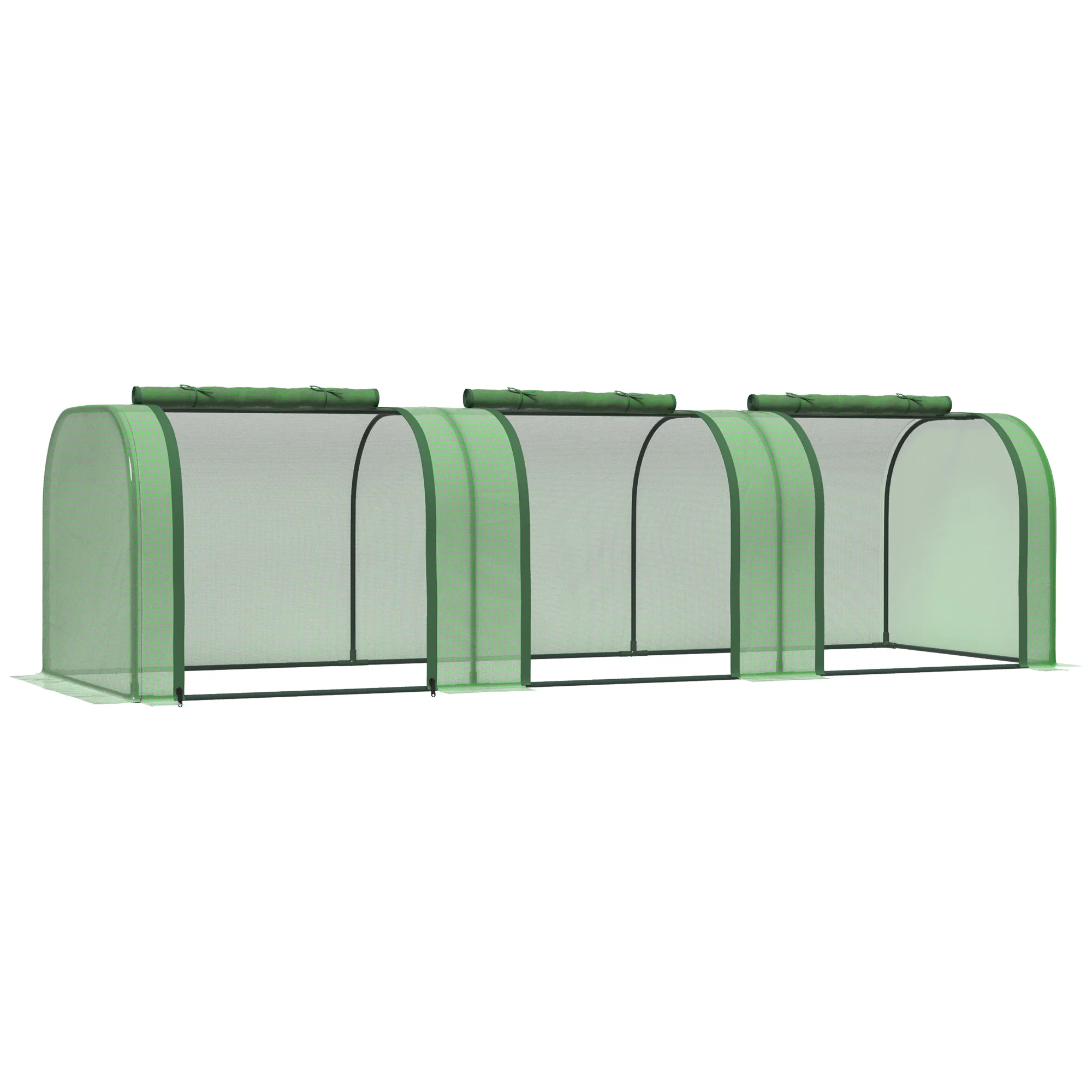 10' X 3' X 2.5' Tunnel Greenhouse Green Grow House W/ Roll up Doors, Green