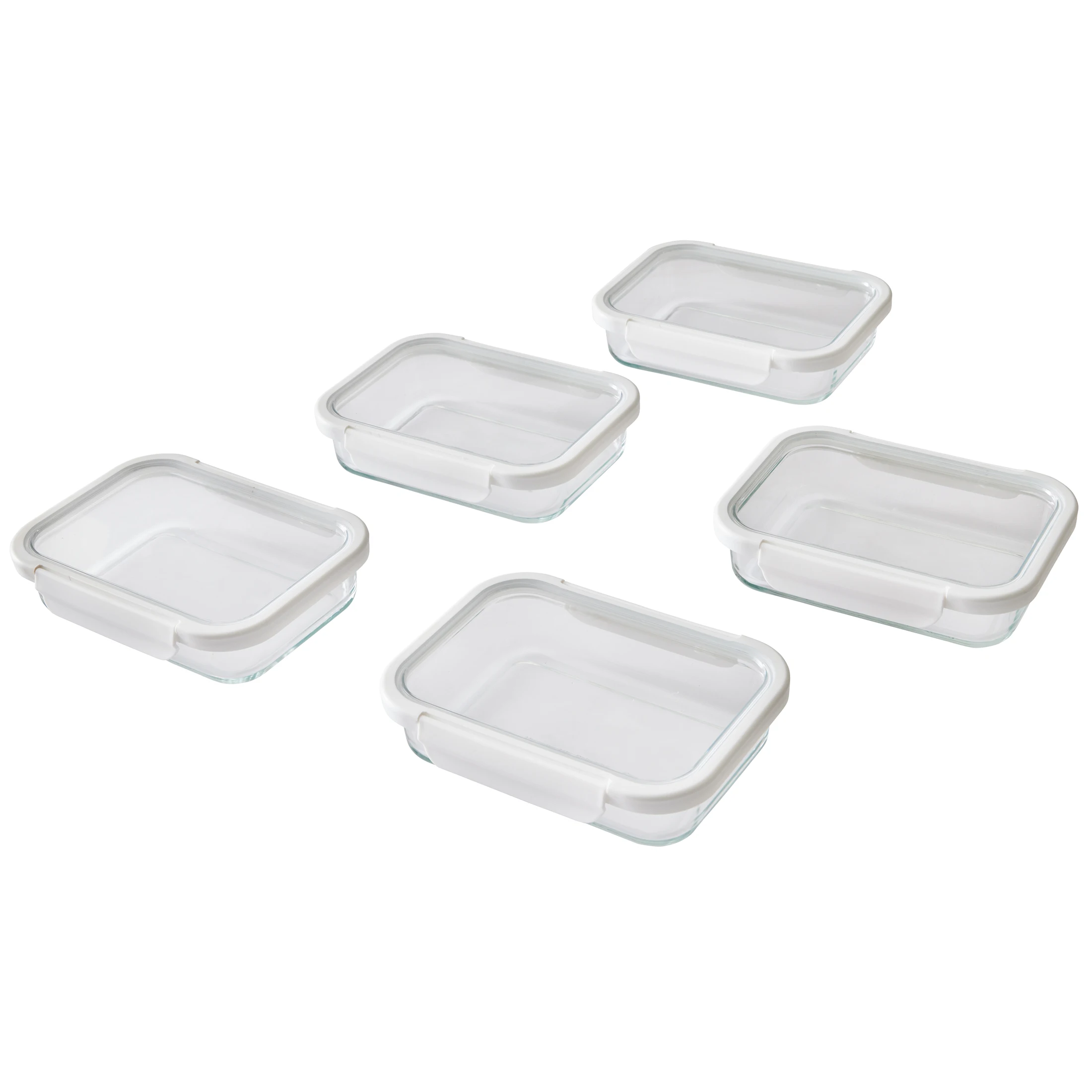 

2.3Cup RecGlass Food Storage Container with Tritan Lid. Set of 5, 10 Pieces, Designed to Help with Pantry Storage and Everyday O