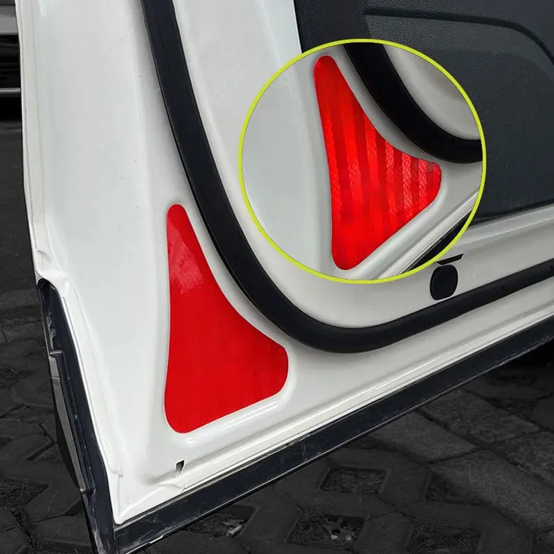 4Pcs Car Nighttime Door Opening Warning Reflective Sticker Decoration For Smart Elf 1 # 3# Car Accessories Interior