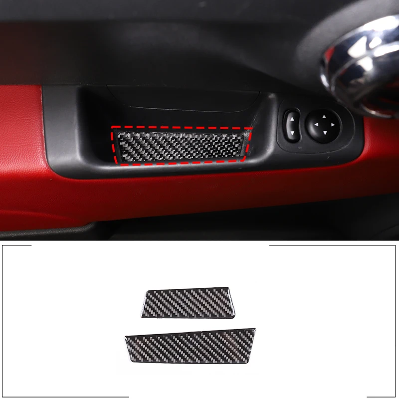 

For 2011-2019 Fiat 500 Soft Carbon Fiber Style Car Styling Car Door Armrest Pad Sticker Interior Car Protection Accessories