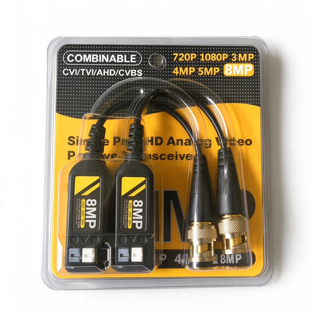 1/2/5/10 Pairs 8MP AHD/CVI/TVI Twisted BNC CCTV Video Balun Passive Transceivers UTP Balun BNC Cat5 CCTV UTP Video Balun