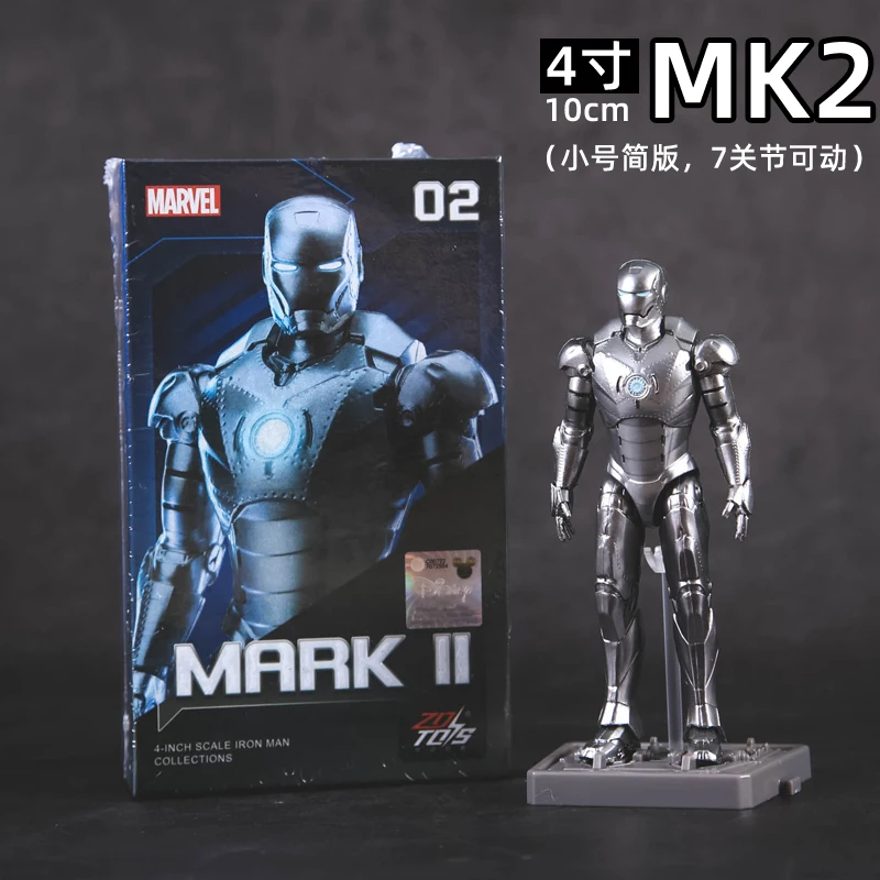 4 Zoll Original 1/10 ZD Toys Iron Man Actionfigur MK1 MK2 MK3 MK4 MK5 MK6 MK7 Tony Stark Anime Puppe Modell Kinder Geburtstagsgeschenk – Detail 15