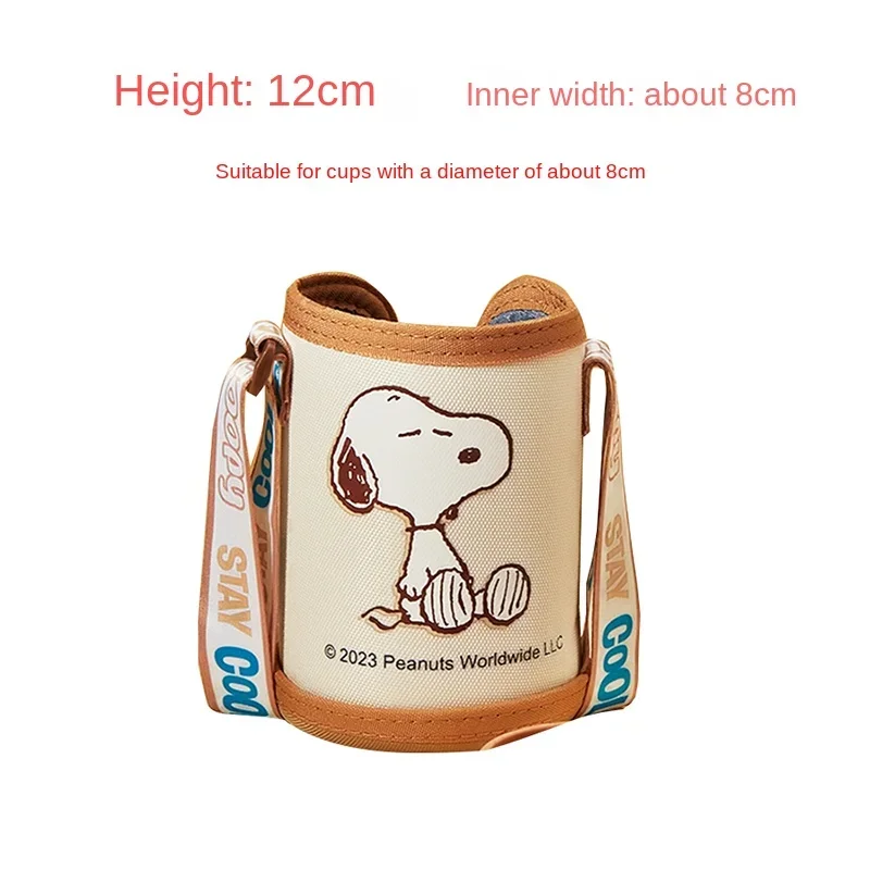 Snoopy Portable Neoprene Vacuum Cup Sleeve Water Bottle Cover Cartoon Kids Insulator Sleeve Bag Glass Bottle Case Pouch Accessor